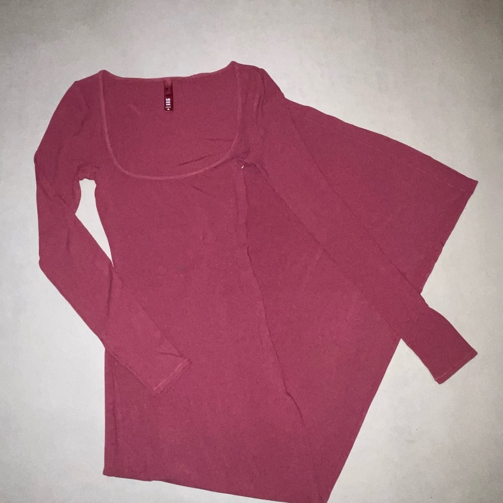 Skims Long Sleeve Soft Lounge Dress